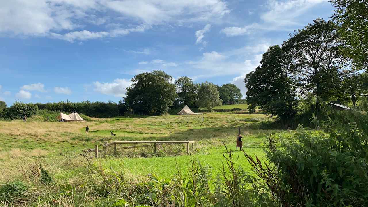 View across the Pittaford Farm Camping field
