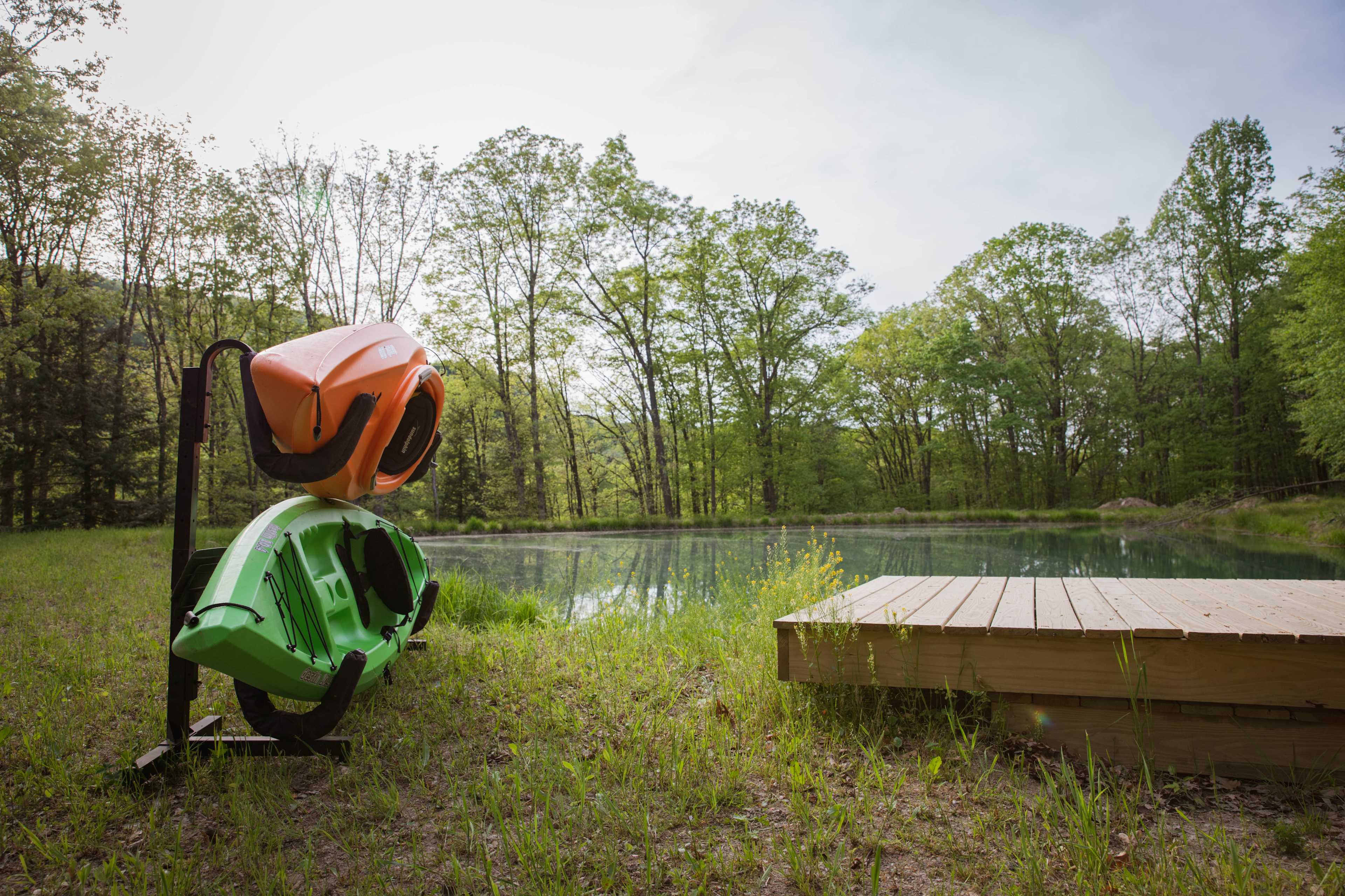 Take one of the kayaks out for a spin on the pond!