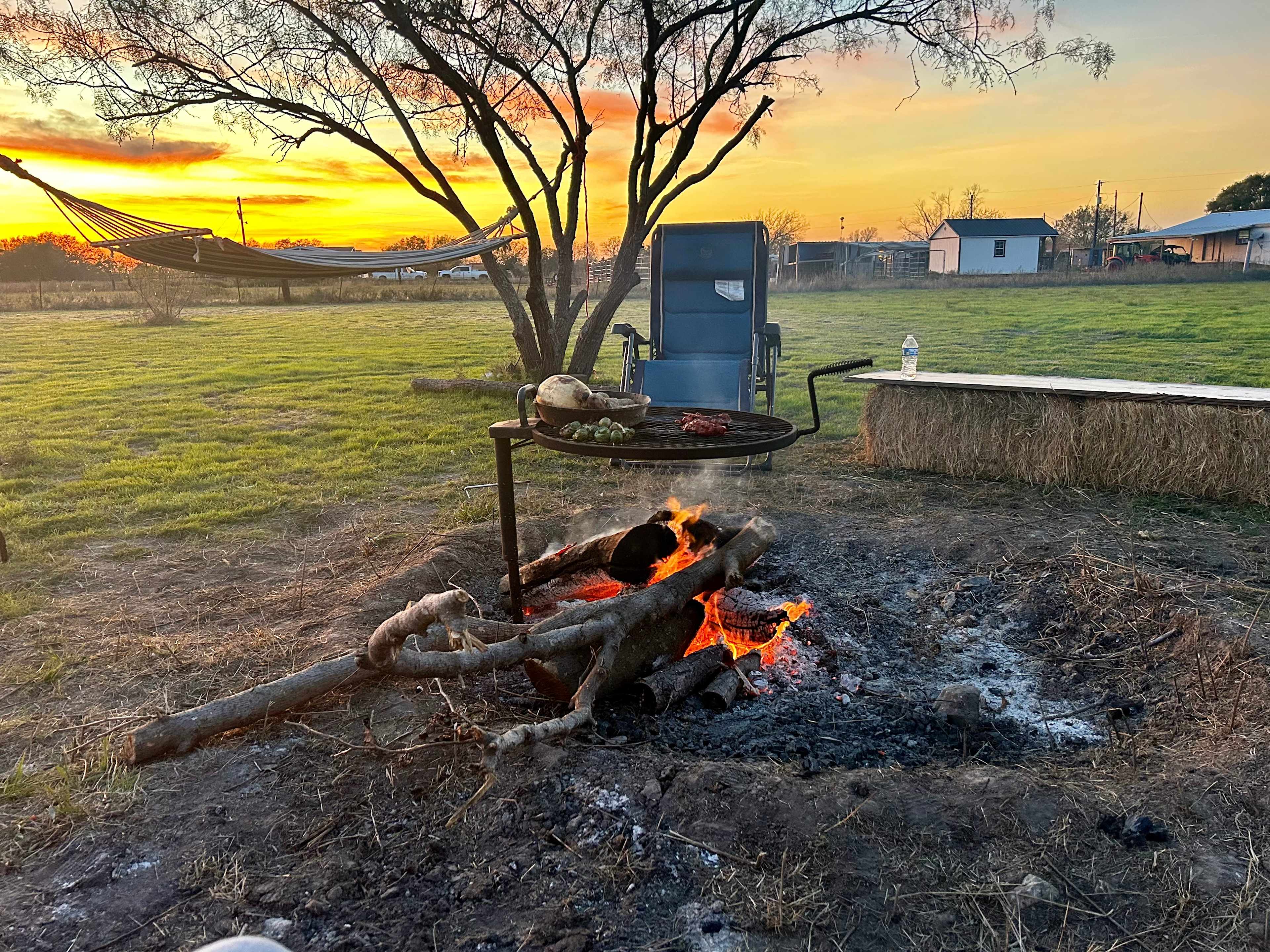 Fire pit grill. Swings back to remove the food. Excellent for slow roasting can raise higher or lower. 