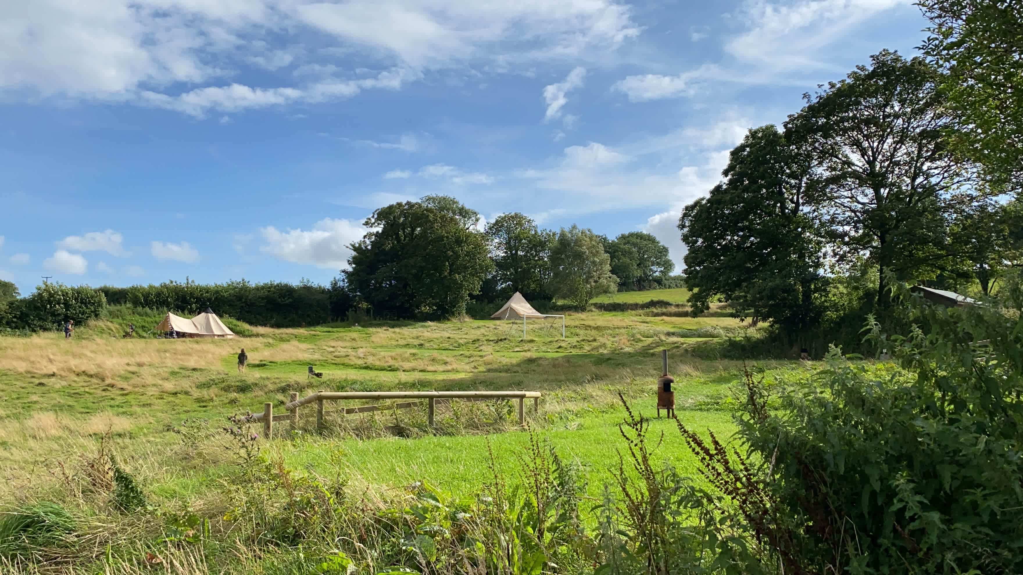 View across the Pittaford Farm Camping field