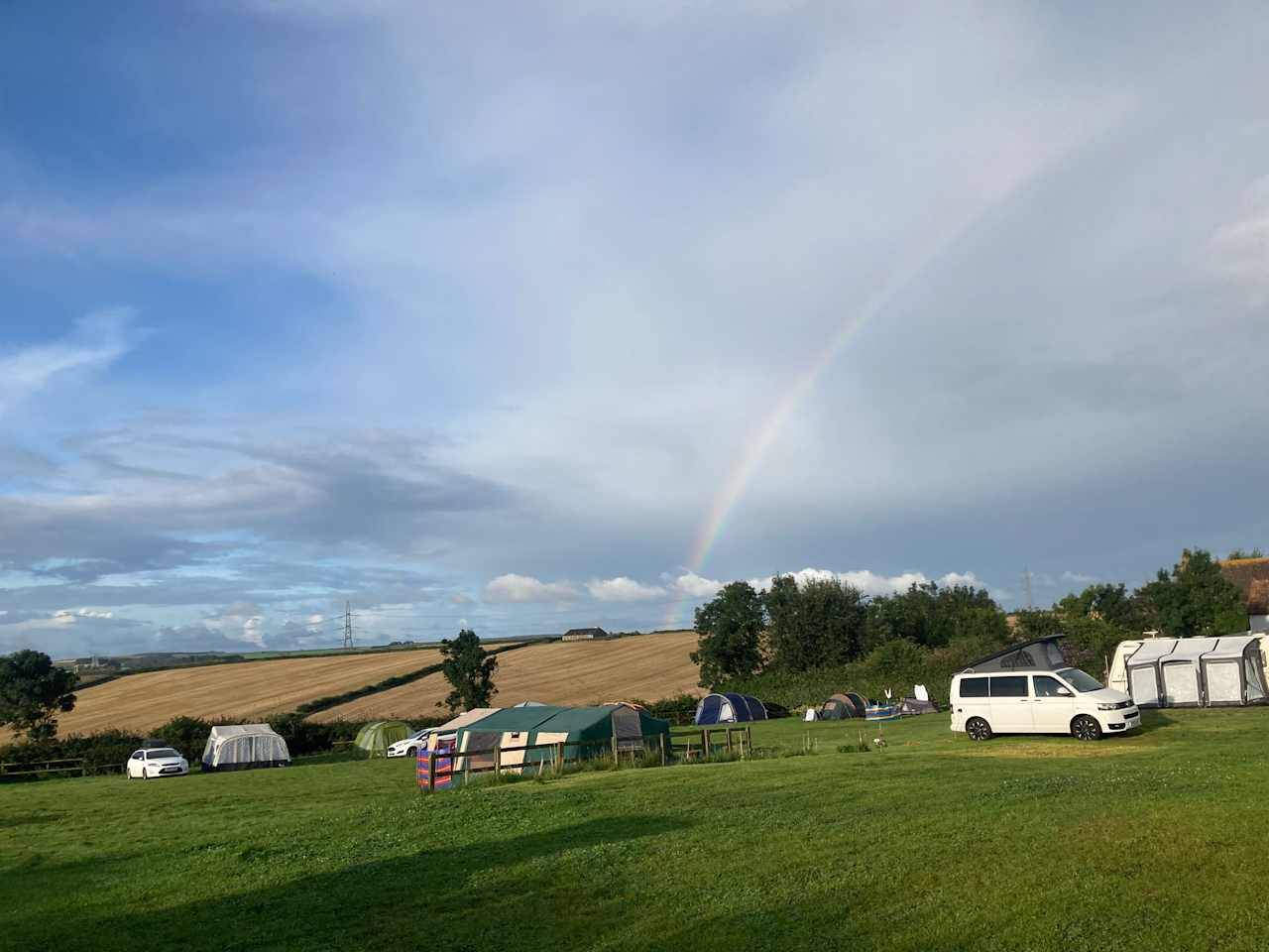 Campsite before I got busier as the bank holiday got into full swing ….Rainbow 