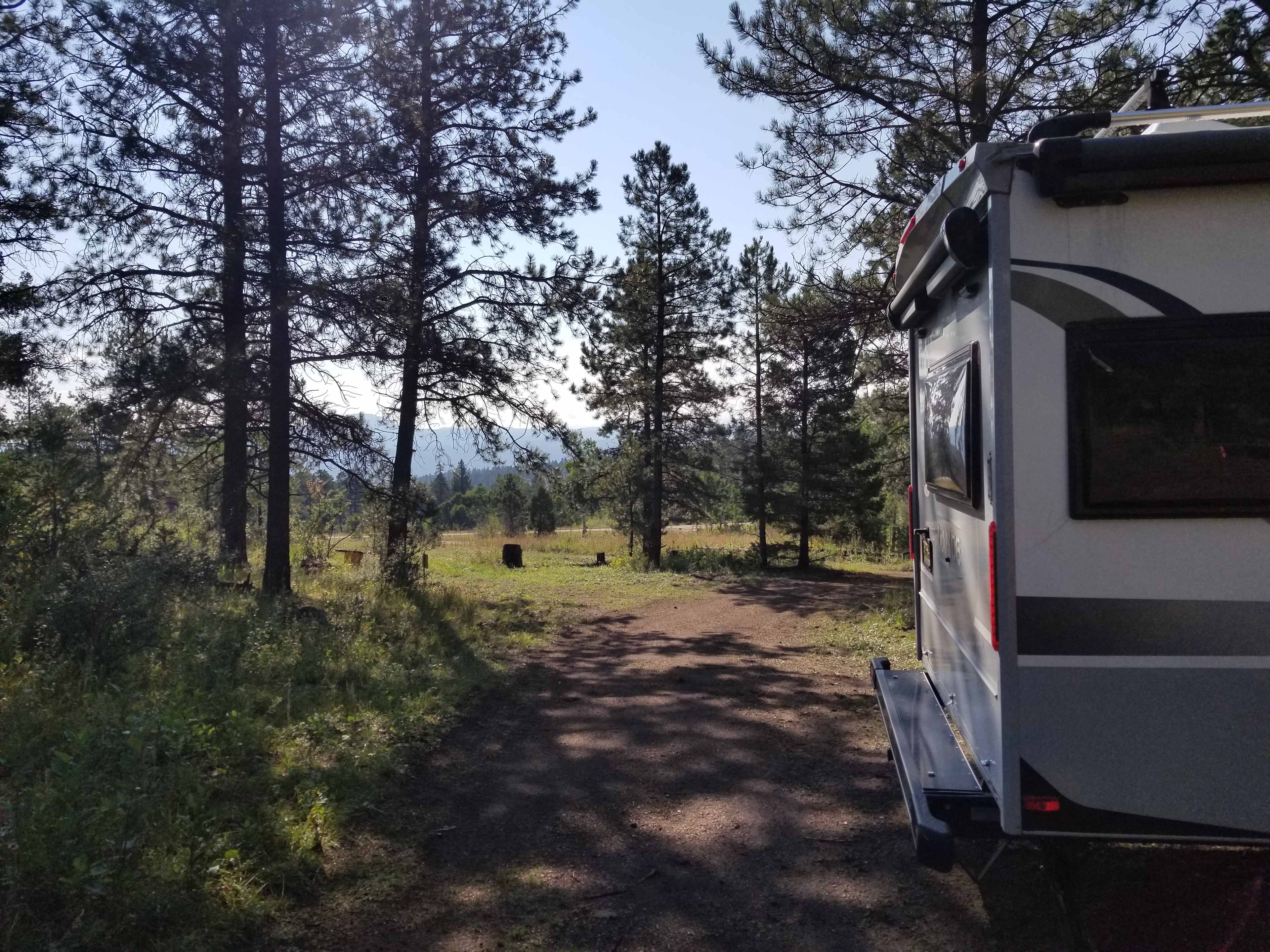 Beautiful views and large camping area large enough for a small trailer.