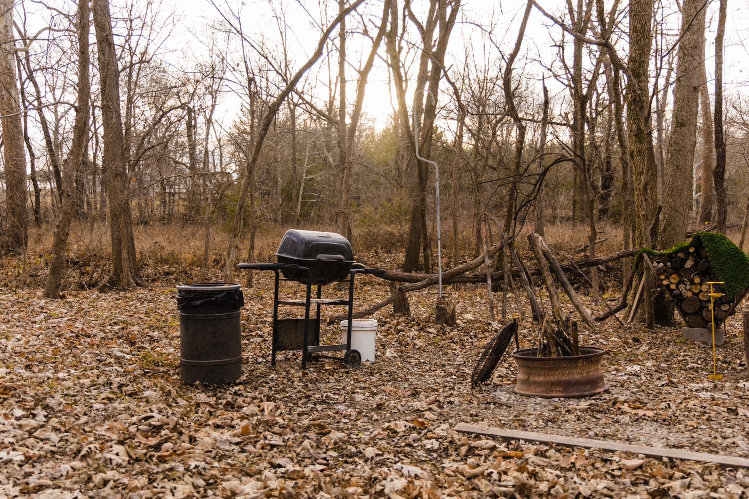 Looking for an easy way to cook at camp?? Don't worry there is a grill on site!