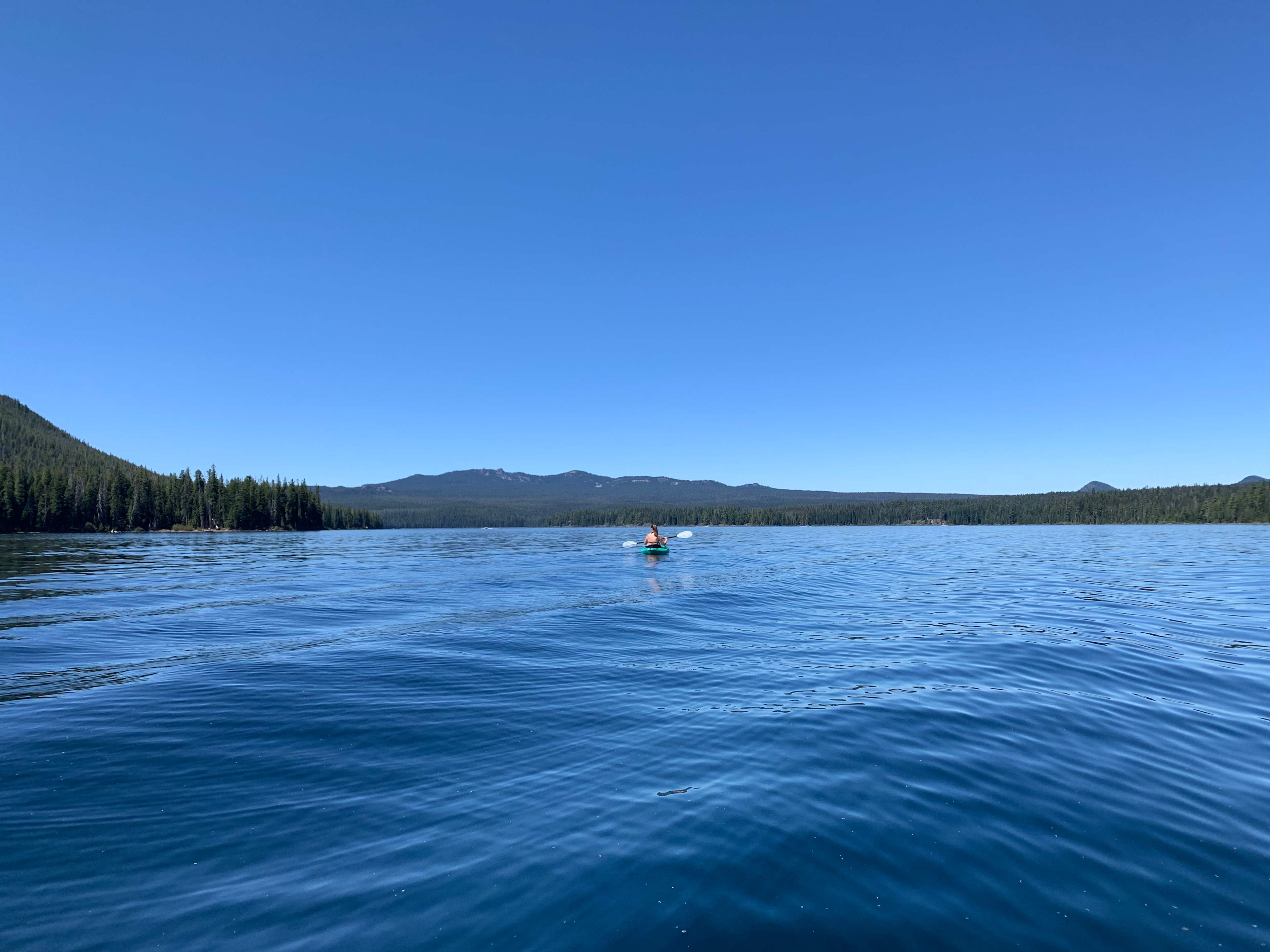 View at Cultus Lake which is another one of many lakes along Cascade Lakes Highway. This is a motorized lake. 
