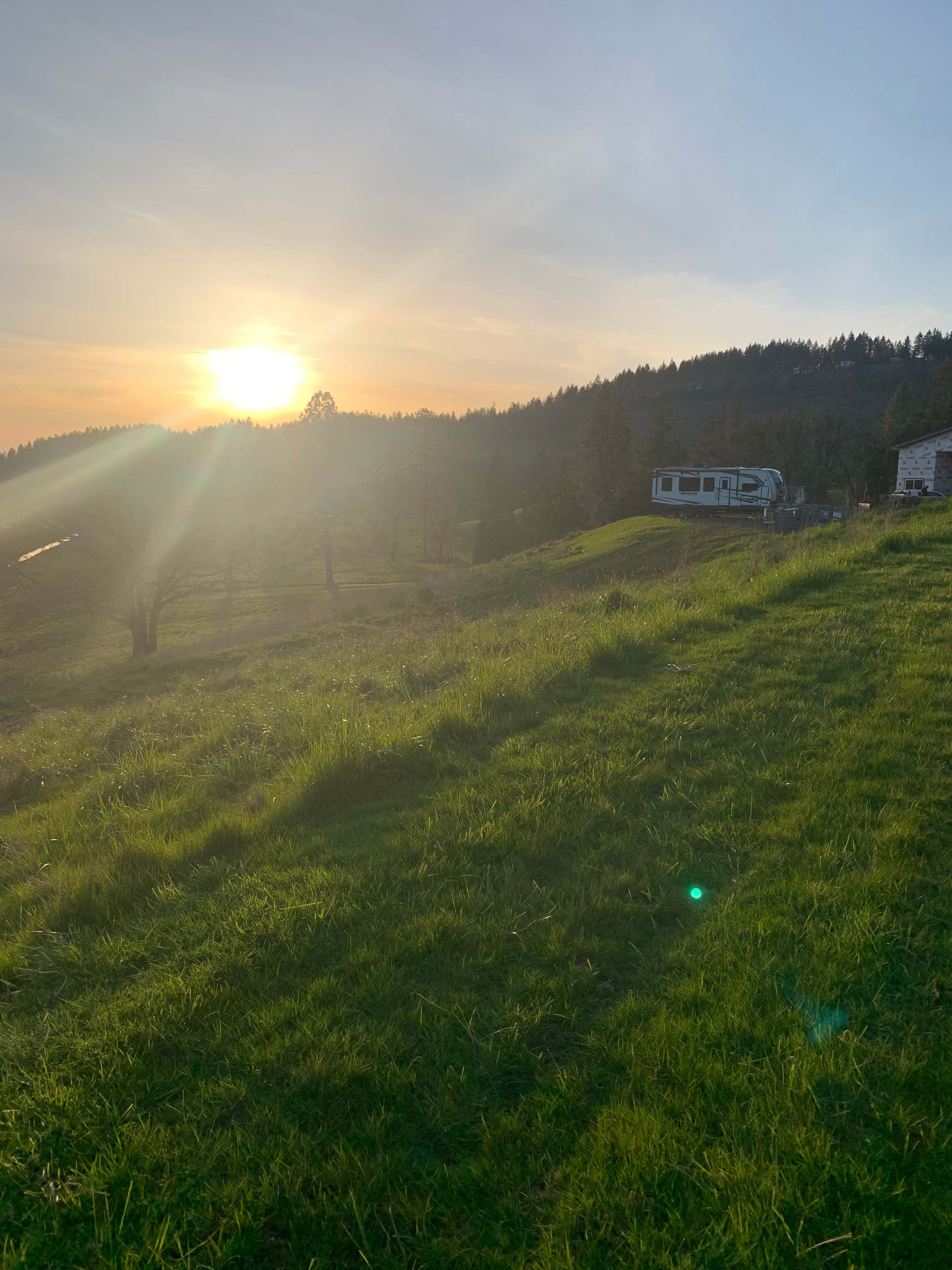 RV spot visible in the upper Right. 🌅. Evening walks in the pasture or historic cemetery nearby. 