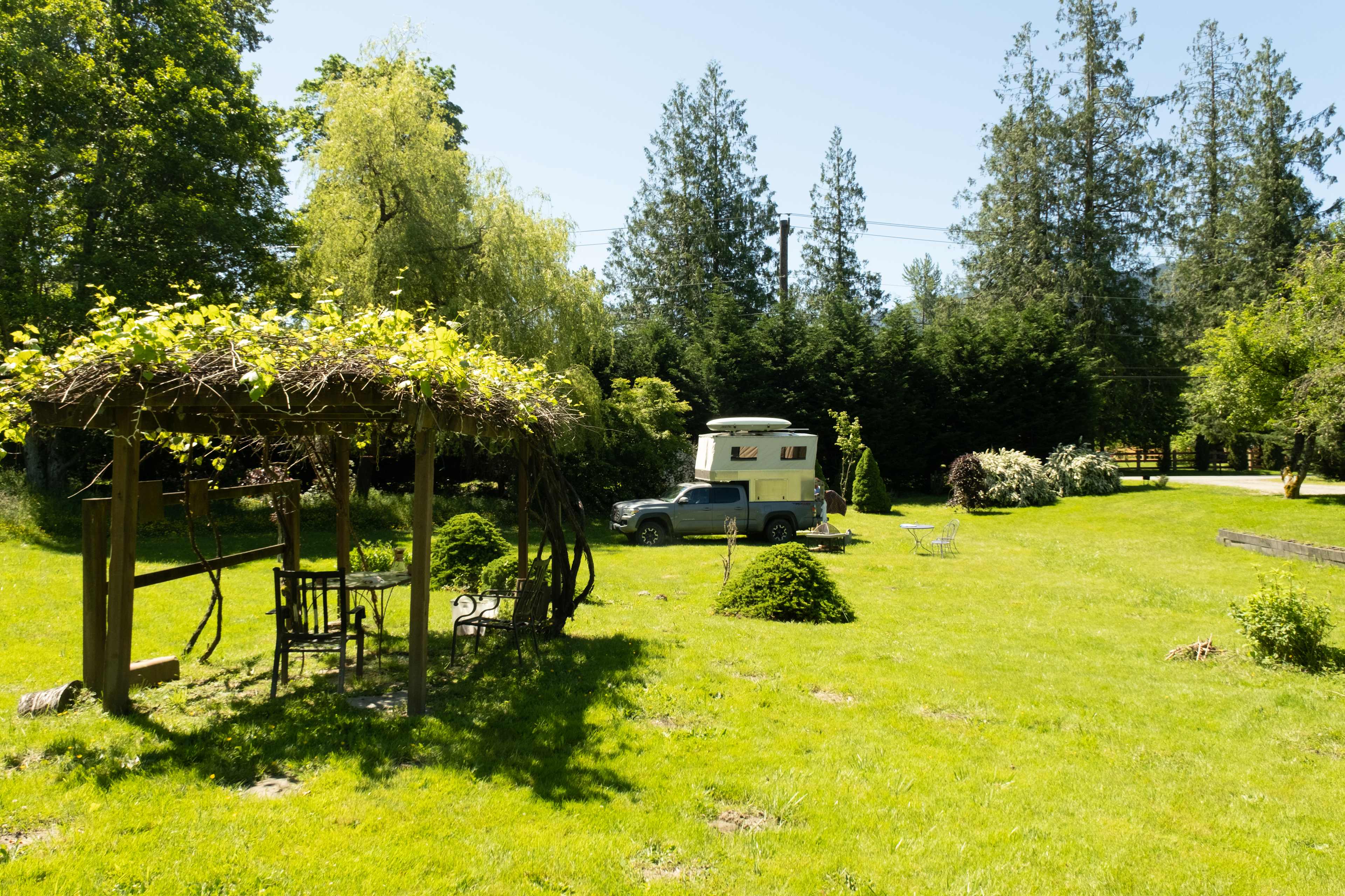 view of campsite with back at the house