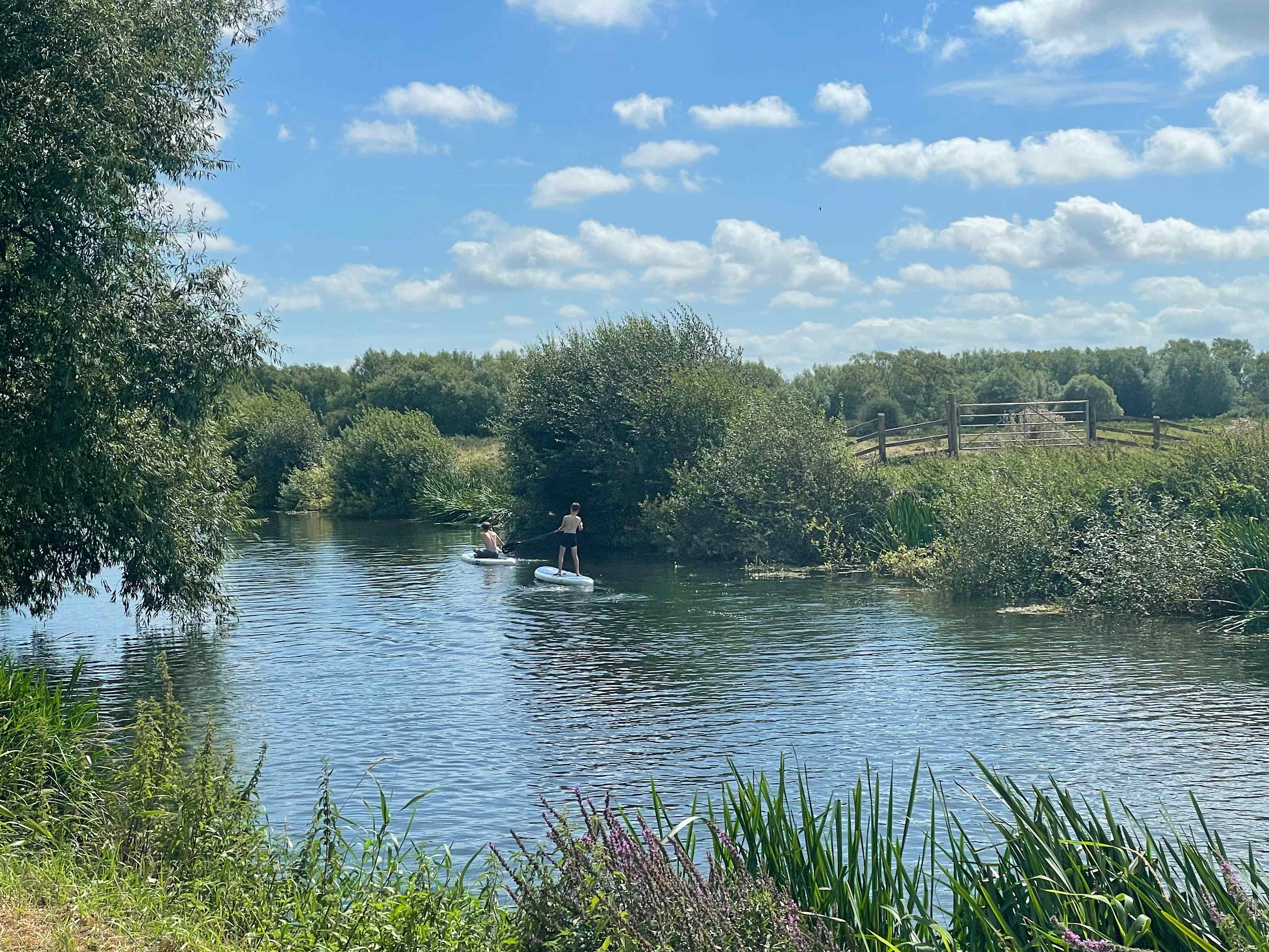 Kayaking on the River Brue from the campsite 